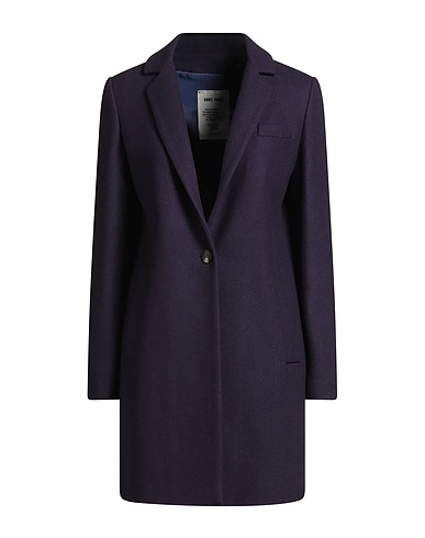ANNIE PARIS Coat Dark purple 70% Virgin Wool, 20% Polyamide, 10% Cashmere
