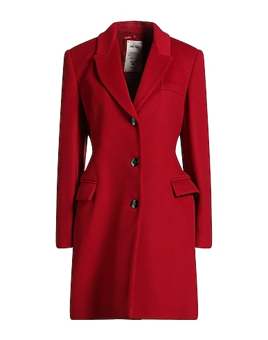 ANNIE PARIS Coat Red 70% Virgin Wool, 20% Polyamide, 10% Cashmere