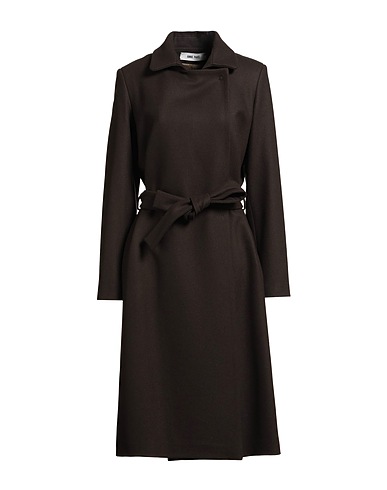 ANNIE PARIS Coat Dark brown 70% Virgin Wool, 20% Polyamide, 10% Cashmere