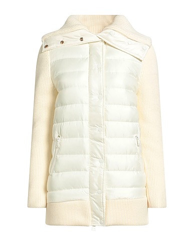 ELISABETTA FRANCHI Shell  jacket Ivory 100% Polyester, Wool, Acrylic