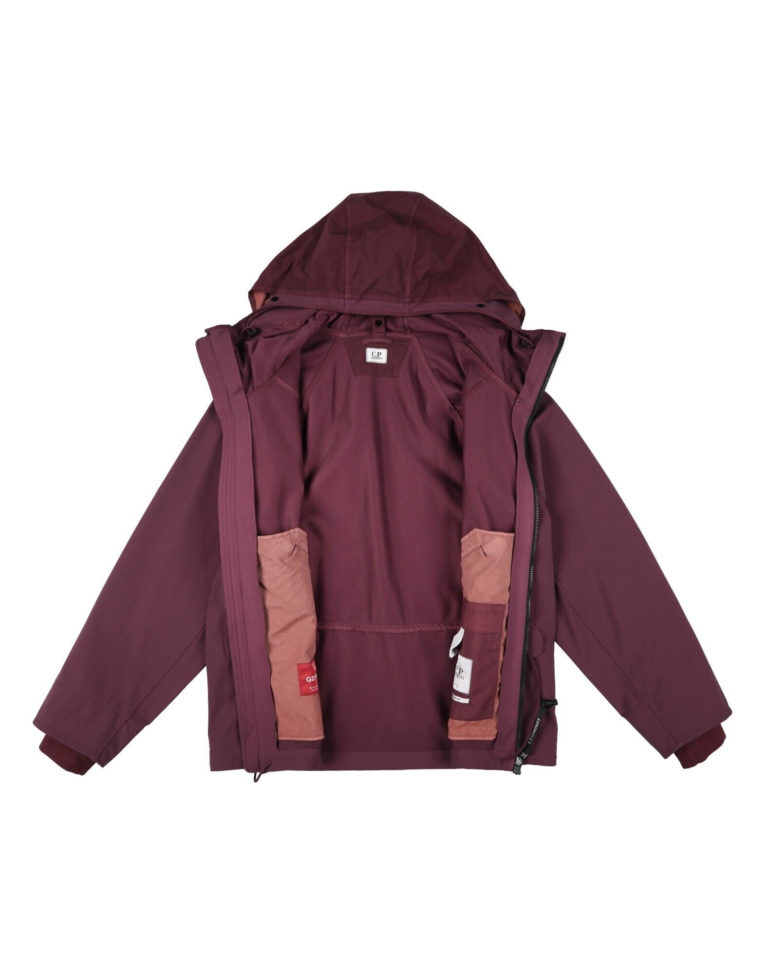cp company ボルドー 中綿ナイロンジャケット フード付き C.P. COMPANY コート＆ブルゾン | ブルゾン ガーネット メンズ | YOOX