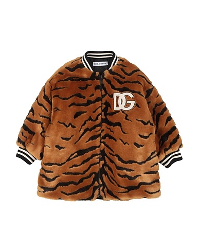 DOLCE&GABBANA Teddy Coat Camel 85% Acrylic, 15% Polyester, Wool