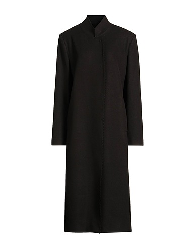 SOUVENIR Coat PRIVÉE Black 57% Polyester, 39% Acrylic, 4% Wool