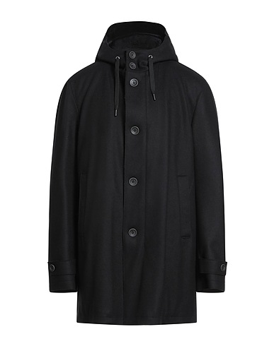 HERNO Coat Black 80% Virgin Wool, 20% Polyamide
