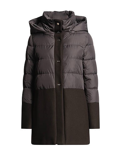 HERNO Shell  jacket Dark brown 100% Polyamide, Virgin Wool