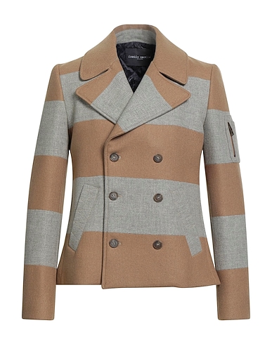 FRANKIE MORELLO Double breasted pea coat CAMMELLO 52% Virgin Wool, 48% Polyester, Acetate, Cupro