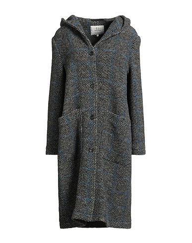 WOOLRICH Coat Charcoal 63% Wool, 33% Polyester, 4% Stipa tenacissima