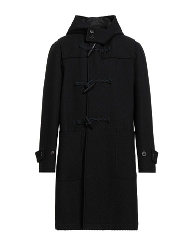 LARDINI Coat Black 66% Wool, 26% Cotton, 7% Polyurethane, 1% Elastane