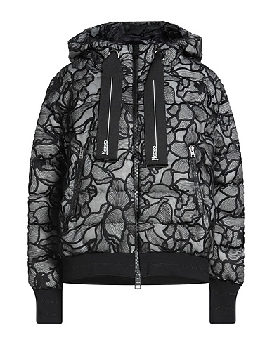 HERNO Shell jacket Black 100% Polyester, Polyamide, Viscose, Elastane