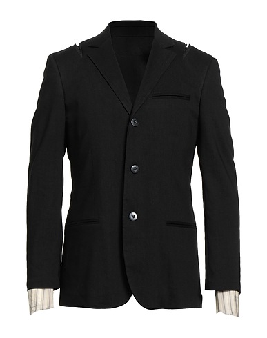 MALLONI Σακάκι Μαύρο 53% Παρθένο μαλλί, 46% Λινό, 1% Ελαστάνη