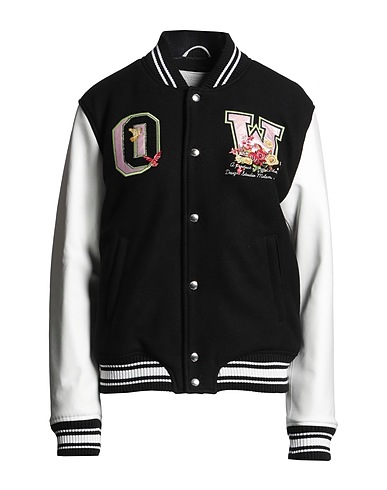 OFF-WHITE™ Μπουφάν Μαύρο 75% Παρθένο μαλλί, 25% Πολυαμίδη, Μαλλί, Ακρυλικό, Δέρμα βοοειδών