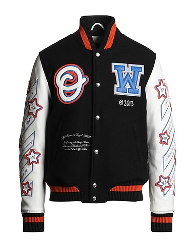 OFF-WHITE™ Jacket Black 100% Leather, Virgin Wool, Polyamide