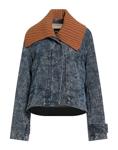 DONDUP Denim jacket Blue 74% Cotton, 21% Polyamide, 5% Polyester
