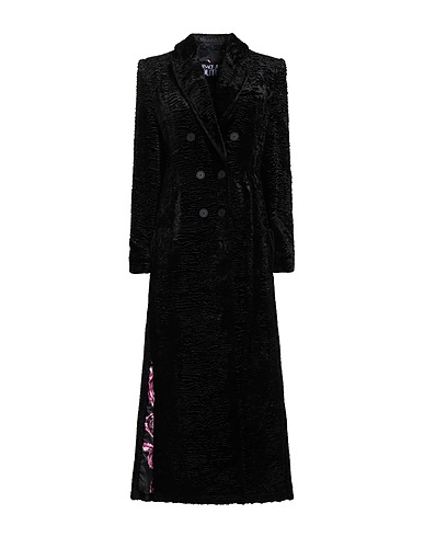 VERSACE JEANS COUTURE Coat Black 72% Acetate, 14% Polyester, 7% Cotton, 7% Polyamide