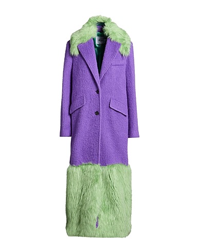 MSGM Coat Purple 64% Virgin Wool, 20% Polyamide, 16% Alpaca wool