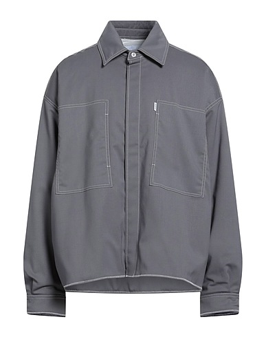 BONSAI Solid color shirt Grey 54% Polyester, 44% Virgin Wool, 2% Elastane