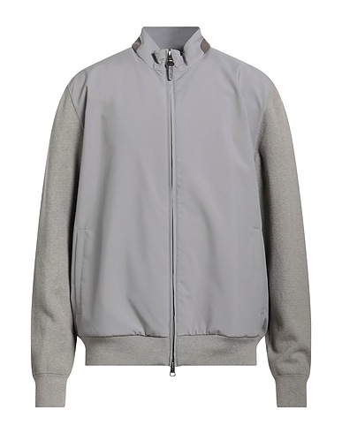 HACKETT Jacket Light grey 95% Cotton, 5% Cashmere, Polyester