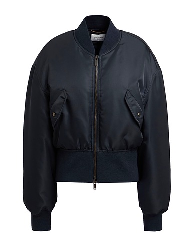 SAINT LAURENT Bomber Midnight blue 100% Polyamide, Wool, Elastane