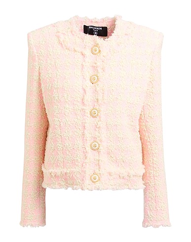 BALMAIN Jacket Light pink 47% Polyamide, 37% Cotton, 16% Acrylic