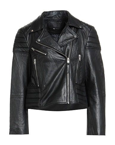 BOLONGARO TREVOR Biker jacket Black 100% Sheepskin