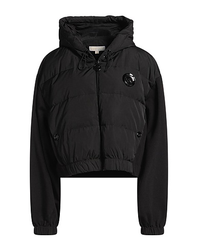 MICHAEL MICHAEL KORS Shell jacket Black 100% Recycled polyester, Viscose, Recycled nylon, Elastane