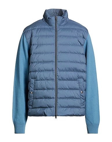 HERNO Shell jacket Slate blue 100% Wool, Polyester, Polyamide, Polyurethane