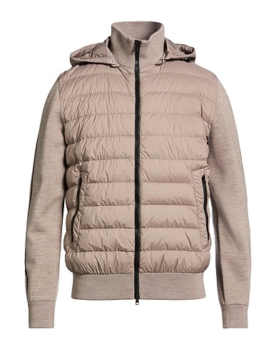 HERNO Μπουφάν με επένδυση από πούπουλα Γκρι-καφέ 100% Παρθένο μαλλί