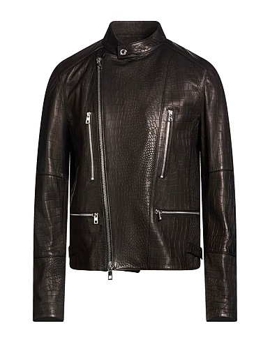 MICHAEL KORS MENS Bikerjacke Schwarz 100% Lammleder