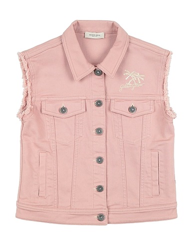 GOLDEN GOOSE Denim jacket Antique rose 99% Cotton, 1% Elastane