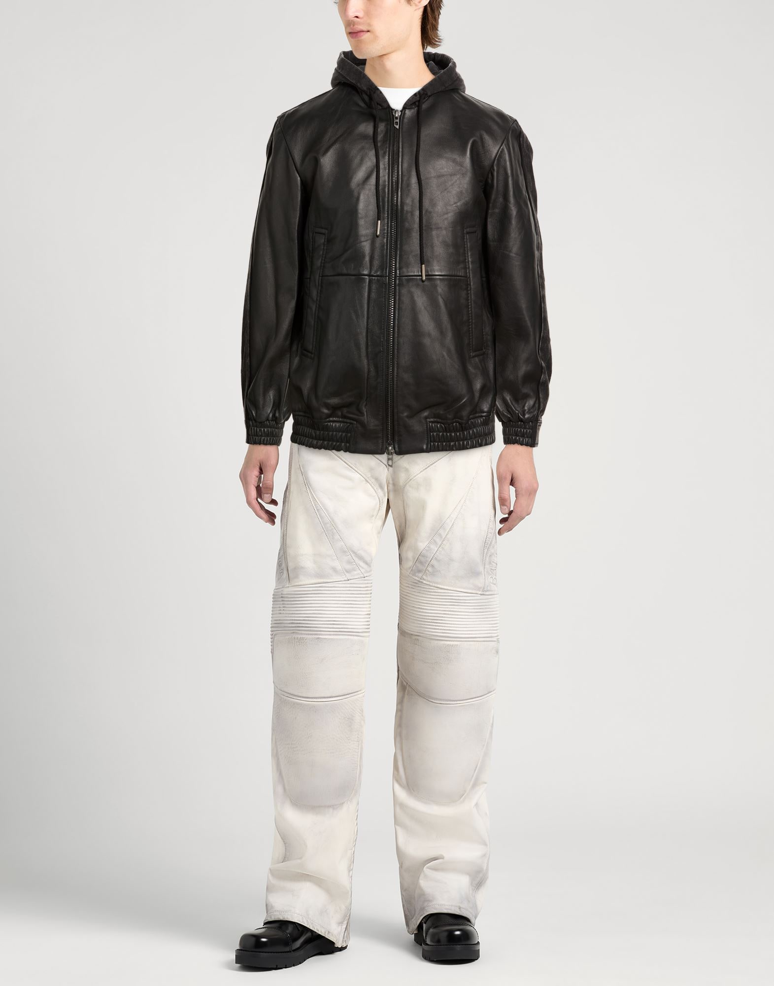 DIESEL コート＆ブルゾン | レザーブルゾン ブラック メンズ | YOOX