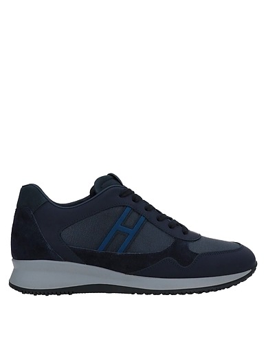 HOGAN Sneakers Midnight blue Soft Leather, Textile fibres