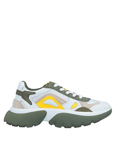 MAJE Sneakers Military green Leather, Textile fibres