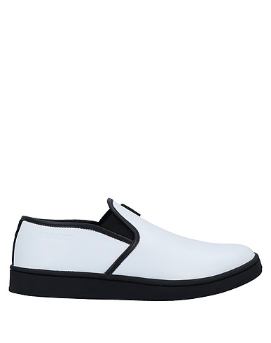 NEIL BARRETT Sneakers White Soft Leather, Textile fibres