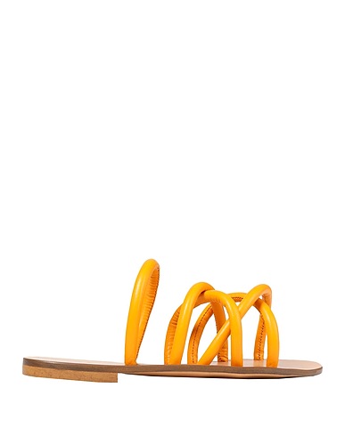 8 by YOOX Sandals LEATHER ALMOND TOE SLIDES
 Marigold 100% Ovine leather