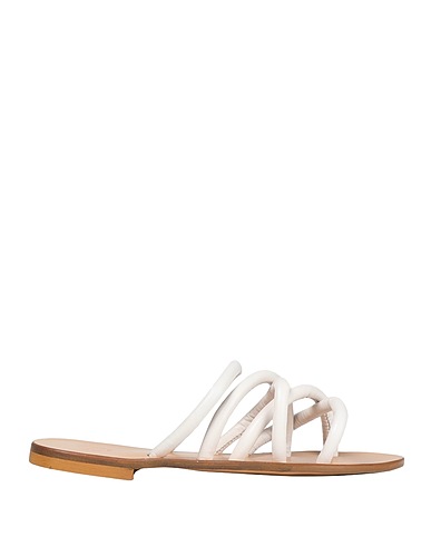 8 by YOOX Sandali LEATHER ALMOND TOE SLIDES
 Bianco 100% Pelle ovina