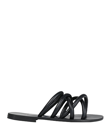 8 by YOOX Sandali LEATHER ALMOND TOE SLIDES
 Nero 100% Pelle ovina