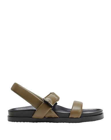 8 by YOOX Sandali LEATHER PADDED ADVENTURE SANDAL
 Verde militare 100% Pelle ovina