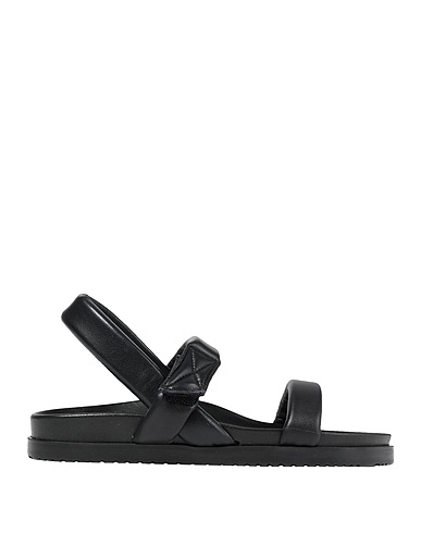 8 by YOOX Sandals LEATHER PADDED ADVENTURE SANDAL
 Black 100% Ovine leather