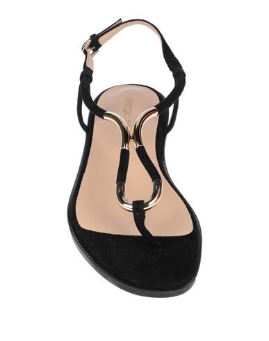 Sergio Rossi Toe Strap Sandals In Black