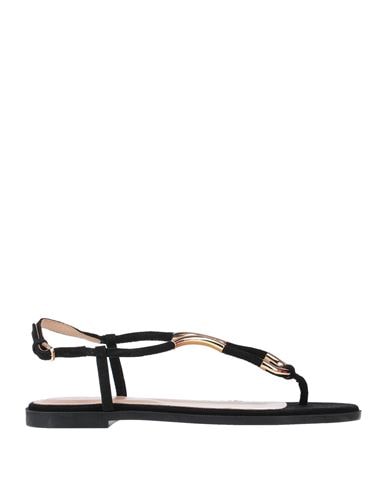 Sergio Rossi Toe Strap Sandals In Black