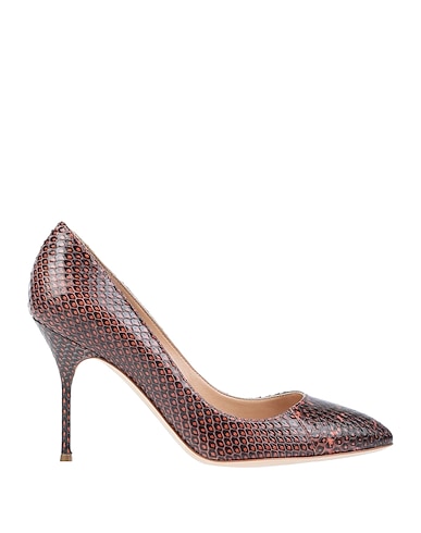 SERGIO ROSSI Court Brown Elaphe snakeskin