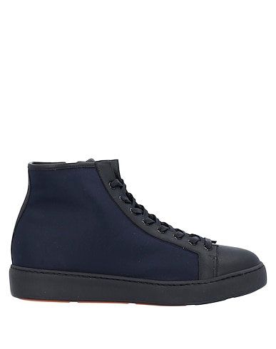 SANTONI Sneakers Midnight blue Soft Leather, Textile fibres