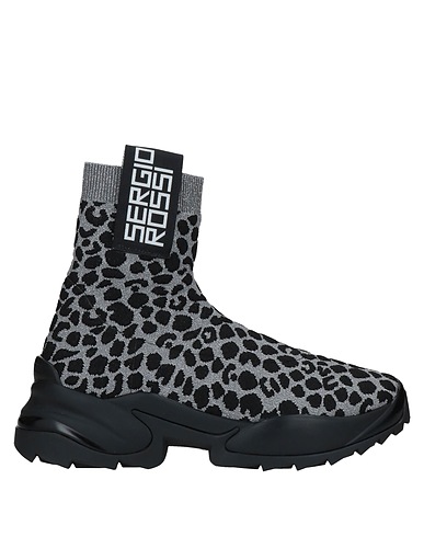 SERGIO ROSSI Sneakers Silver Textile fibers