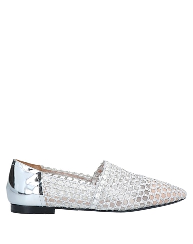 EMPORIO ARMANI Ballerine Argento Pelle, Fibre tessili