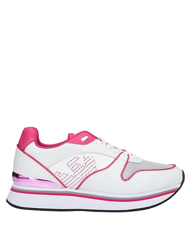 EMPORIO ARMANI Sneakers White Soft Leather, Textile fibers