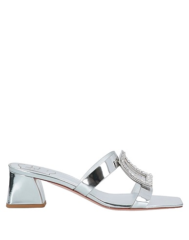 ROGER VIVIER Sandals Silver Soft Leather