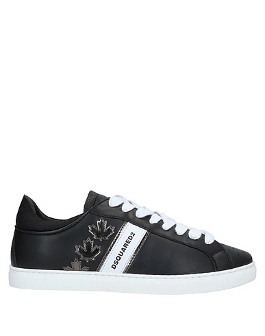 DSQUARED2 Sneakers Black Calfskin, Textile fibres