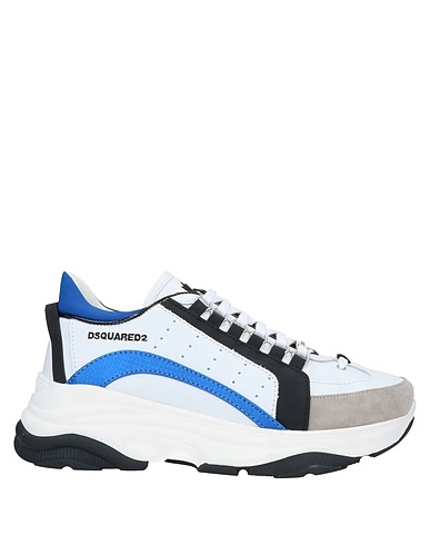 DSQUARED2 Sneakers White Calfskin, Textile fibers