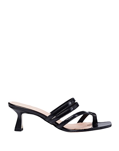8 by YOOX Dianetten LEATHER ALMOND TOE-POST SANDAL 50
 Schwarz 100% Schafleder