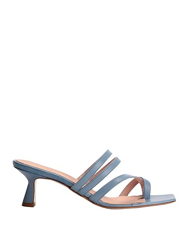8 by YOOX Flip flops LEATHER ALMOND TOE-POST SANDAL 50
 Sky blue 100% Ovine leather